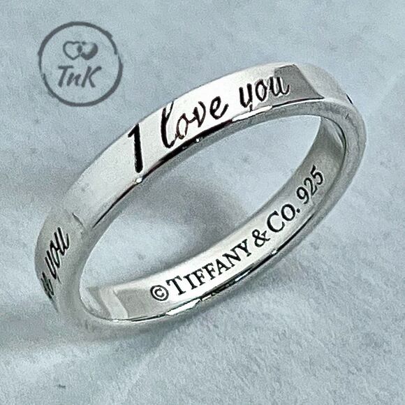 Tiffany & Co. Retired Notes "I Love You" Ring - Sterling Silver - Size 5.5 - Picture 8 of 16